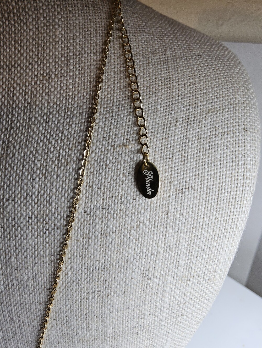 NWOT Plunder Fashion Jewelry Gold-Tone 'You + Me' Pendant Necklace - Picture 4 of 6